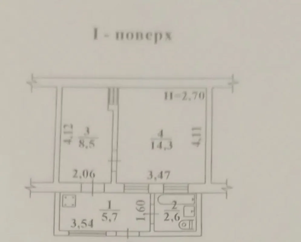 2-комнатная квартира, 31 м², Молдаванка