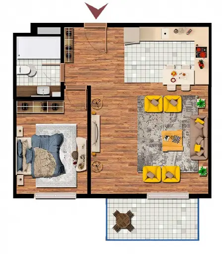 2-кімнатна квартира, 70 м²