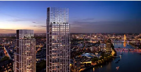 Luxurious residential complex with panoramic views of London