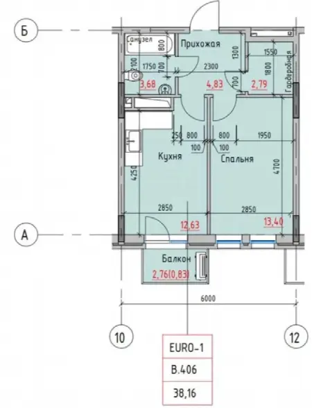 1-кімнатна квартира, 38 м², Простір на Радісній, Черьомушки