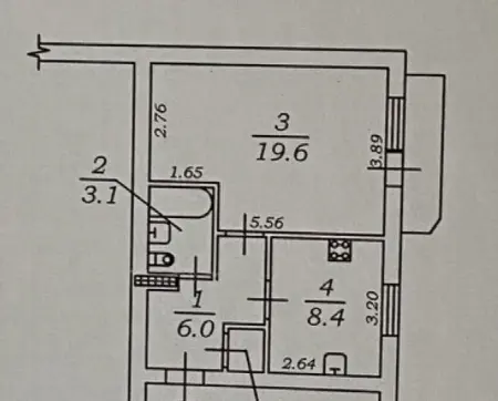 1-кімнатна квартира, 39 м², Котовського