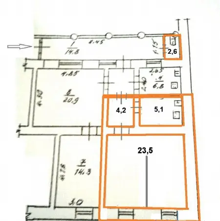 3-room apartment, 95 m², City centre