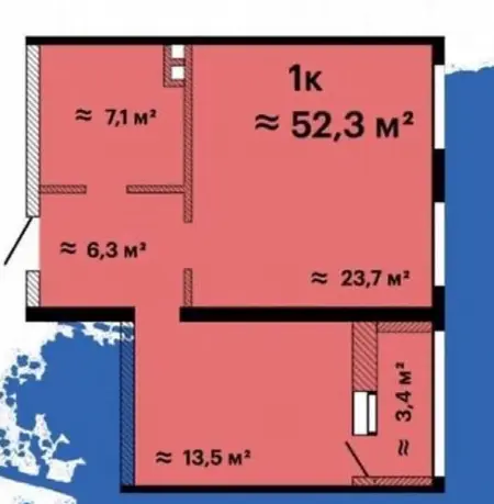 1-комнатная квартира, 53 м², Альтаир-3, Таирова