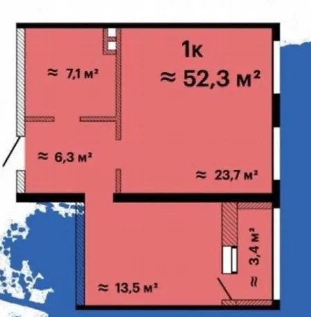 1-кімнатна квартира, 53 м², Альтаїр-3, Таїрова