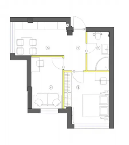 2-кімнатна квартира, 44 м², Комфорт Холл, Таїрова