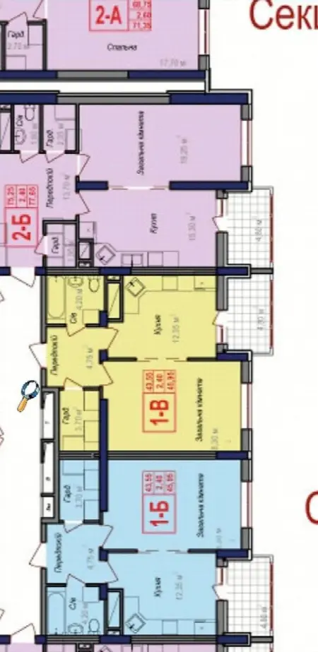 1-комнатная квартира, 46 м², Аврора, Черемушки