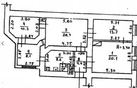 4-комнатная квартира, 90 м², Центр