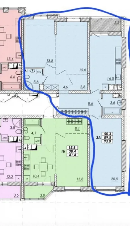 3-комнатная квартира, 93 м², Прохоровский квартал, Молдаванка