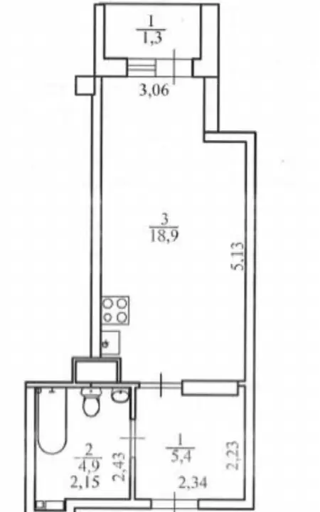 1-кімнатна квартира, 30 м², Pierre, Центр