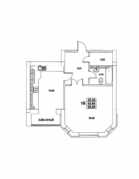 1-кімнатна квартира, 56 м², Премиум 4 Моцарт, Крижанівка
