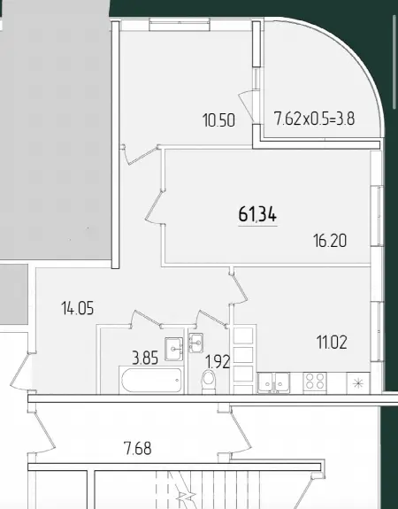 2-кімнатна квартира, 61 м², 68 Перлина, Фонтан