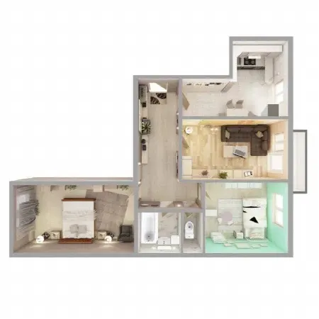 3-кімнатна квартира, 77 м², Котовського