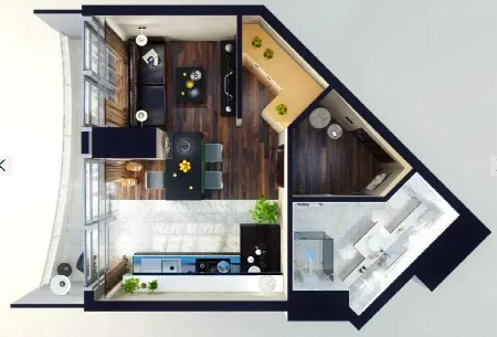 1-комнатная квартира, 31 м², Unity Towers, Аркадия