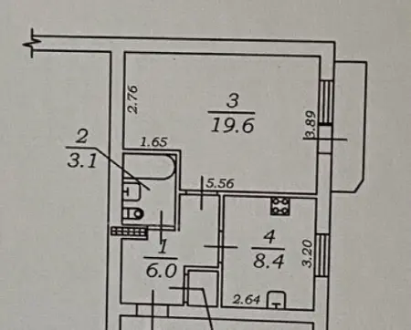 1-room apartment, 39 m², Kotovskoho
