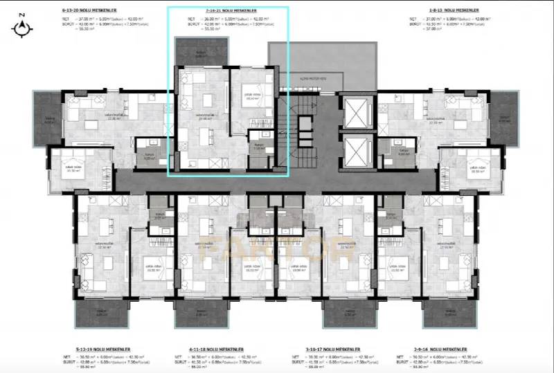 2-room apartment 56 m², Alanya, FKT-10058178