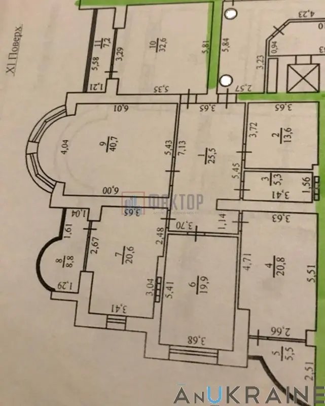 4-room apartment 200 m², floor 11/12, Karkashadze Houses, Karkashadze Ln
