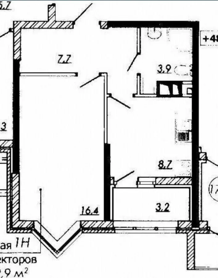 1-комнатная квартира, 40 м², RealPark, Черемушки