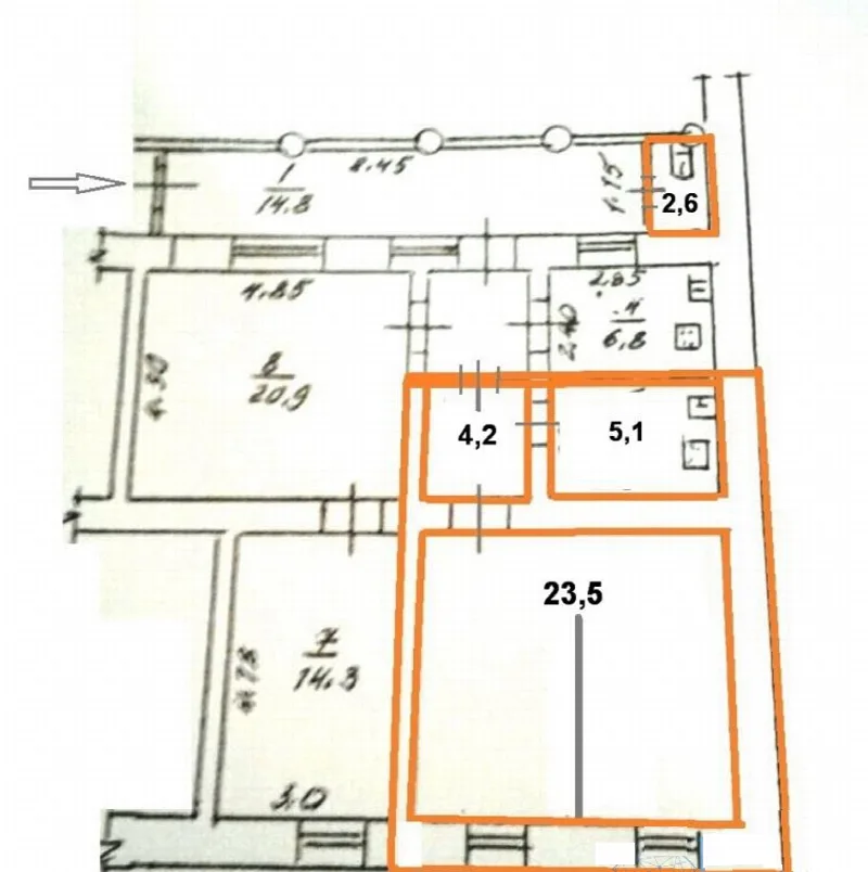 3-кімнатна квартира, 95 м², Центр