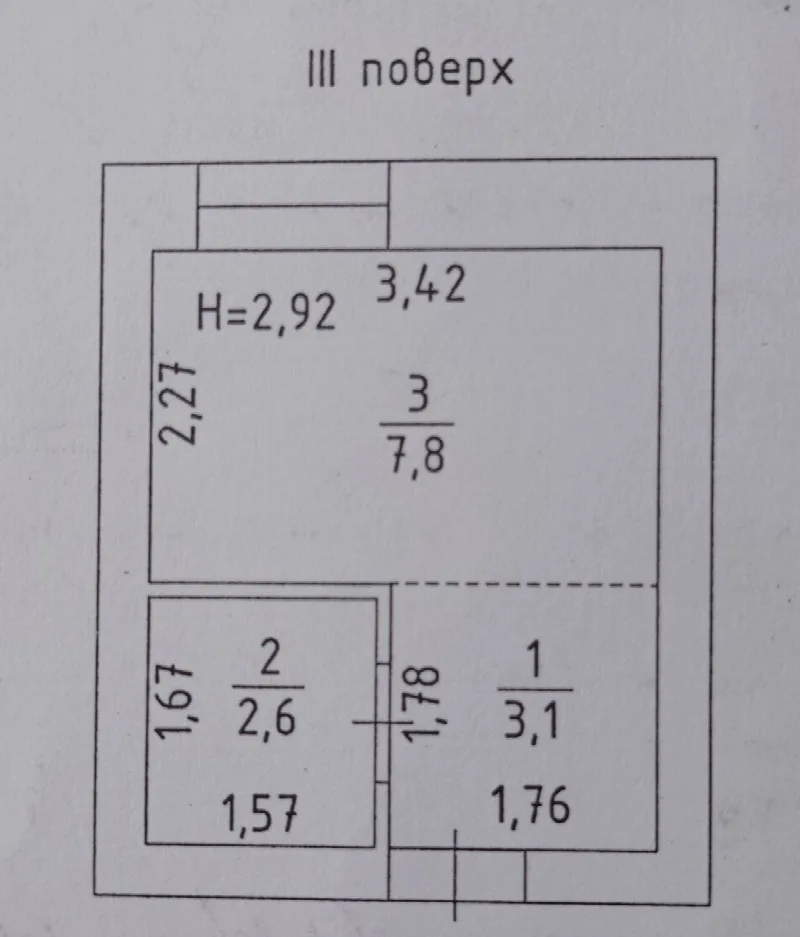 1-кімнатні, 14 м²