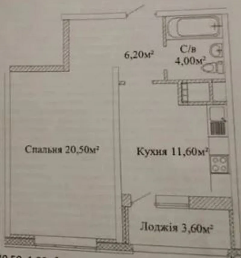 1-кімнатні, 46 м²