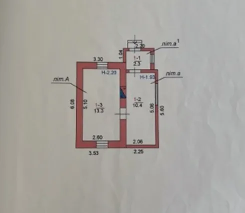 2-room house, 30 m², Burlacha Balka
