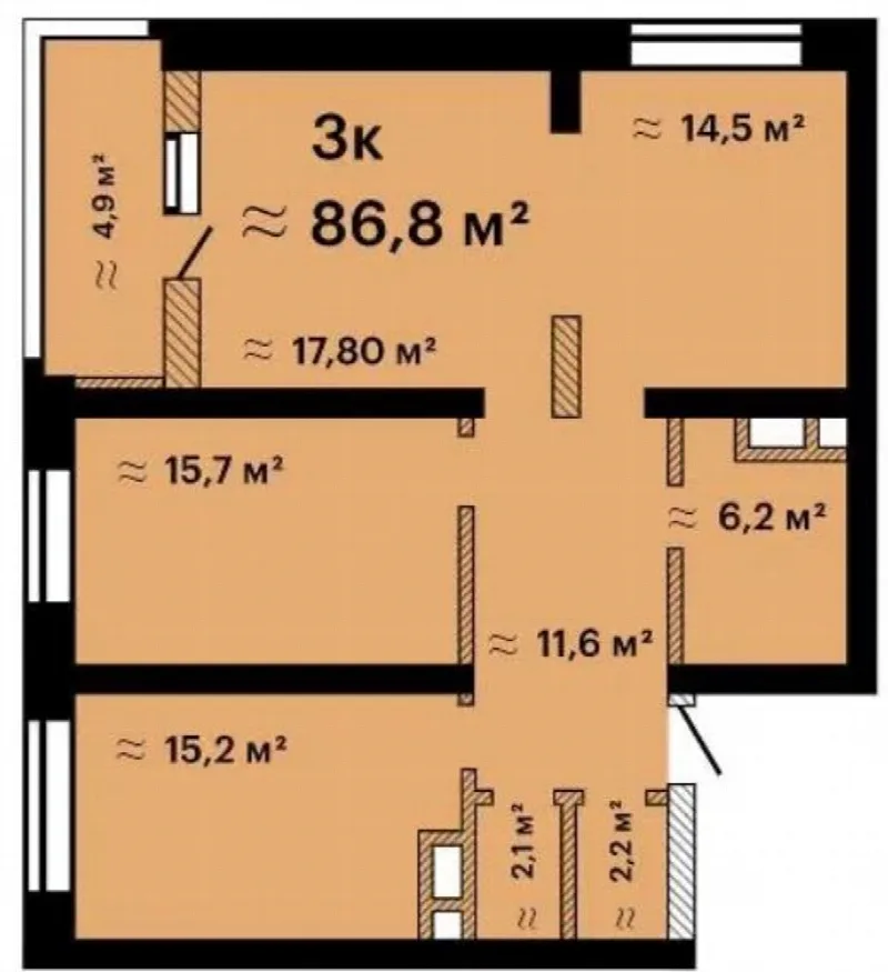 3-кімнатна квартира, 87 м², Альтаїр-3, Таїрова