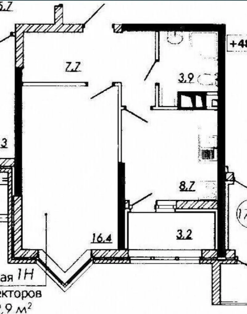 1-кімнатна квартира, 40 м², RealPark, Черемушки