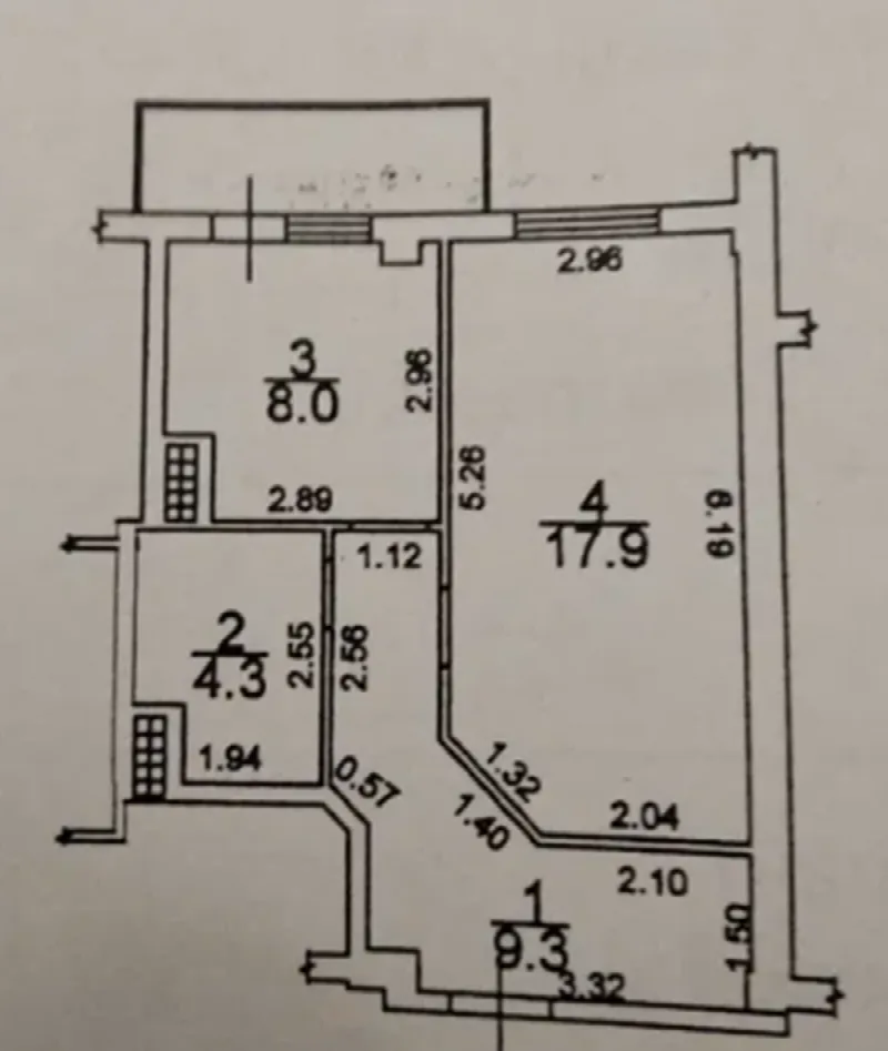 1-кімнатні, 40 м²