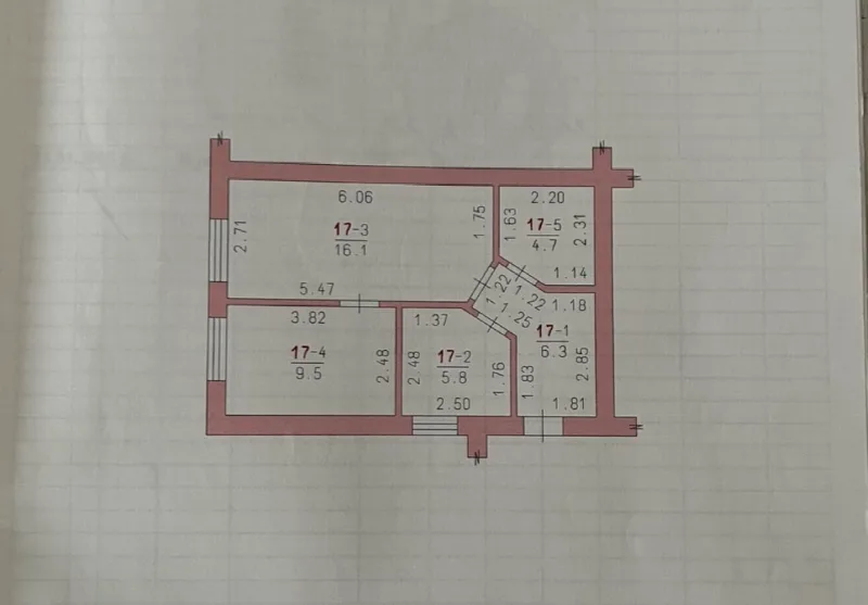 2-кімнатні, 43 м²
