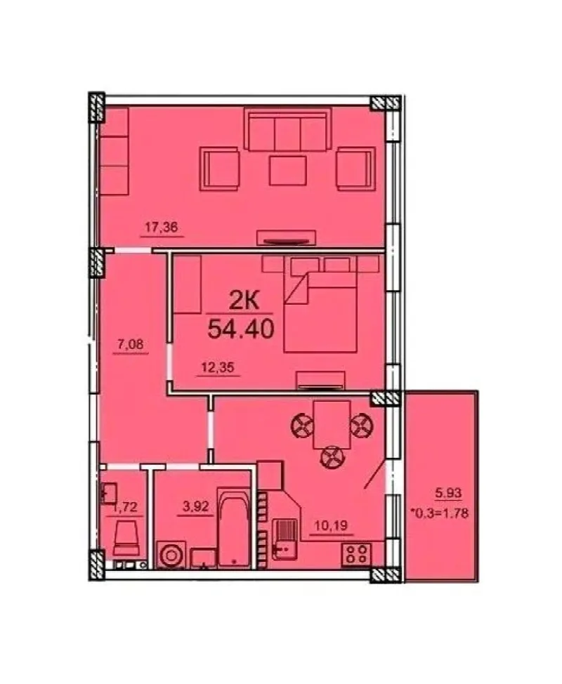 2-кімнатна квартира, 55 м², Олексіївський, Молдаванка
