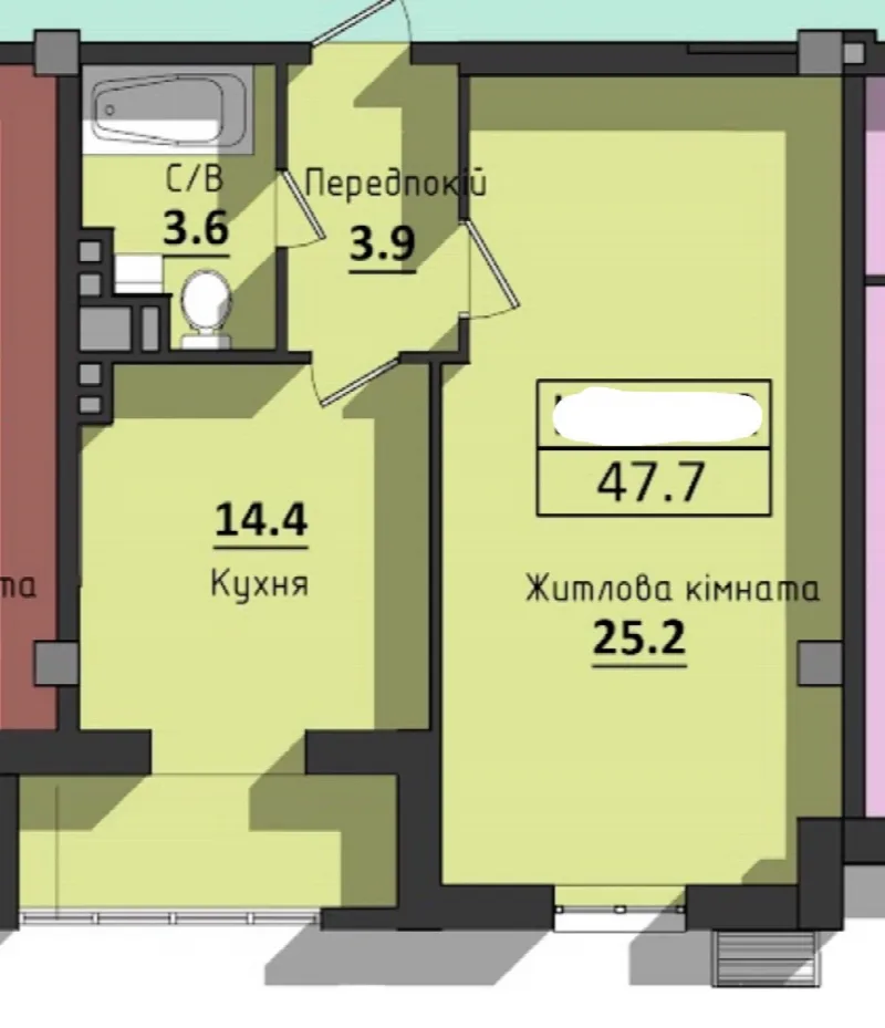 1-кімнатна квартира, 48 м², Сокол, Черемушки