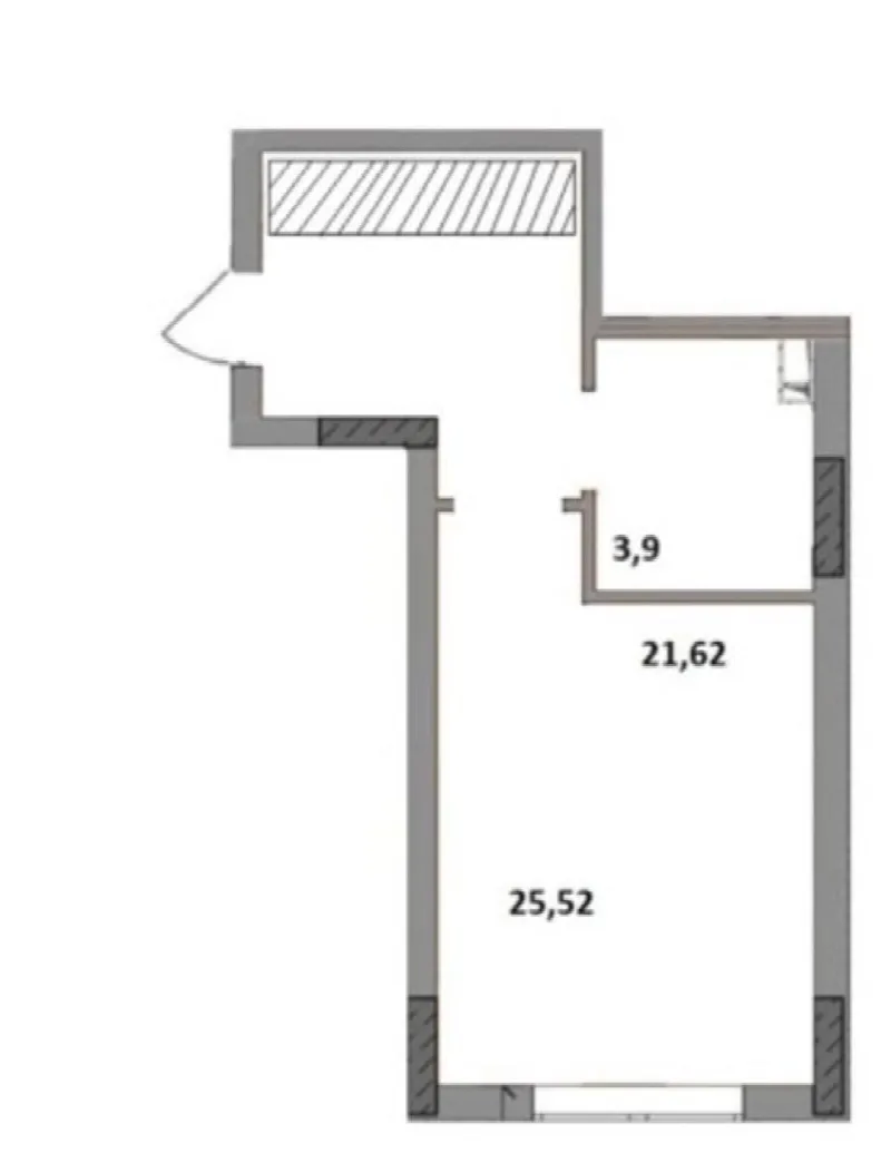 1-кімнатні, 26 м²