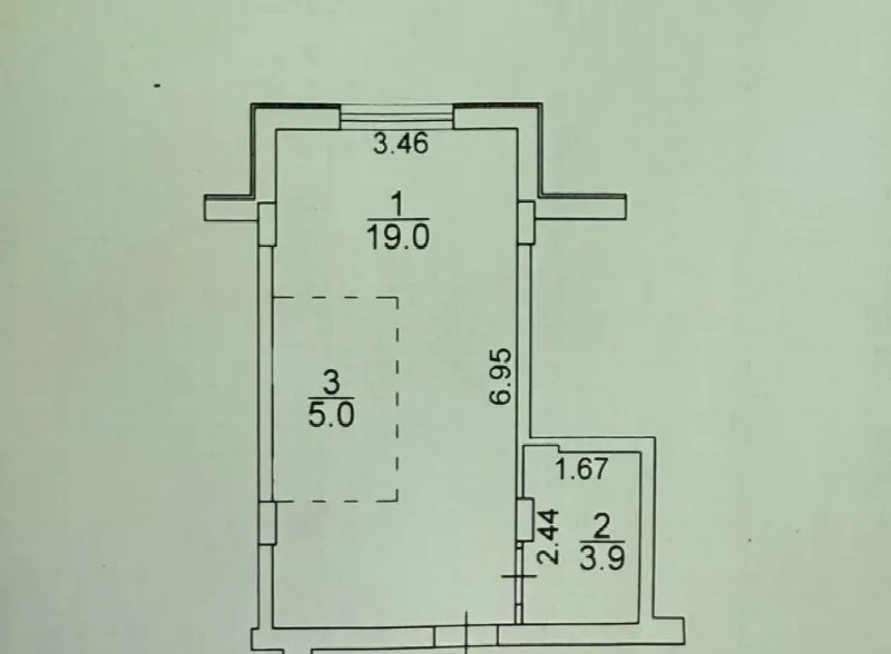 1-кімнатні, 28 м²