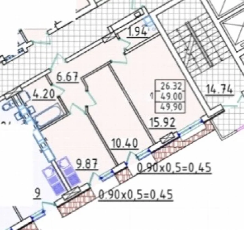 2-комнатная квартира, 50 м², Континент, Таирова