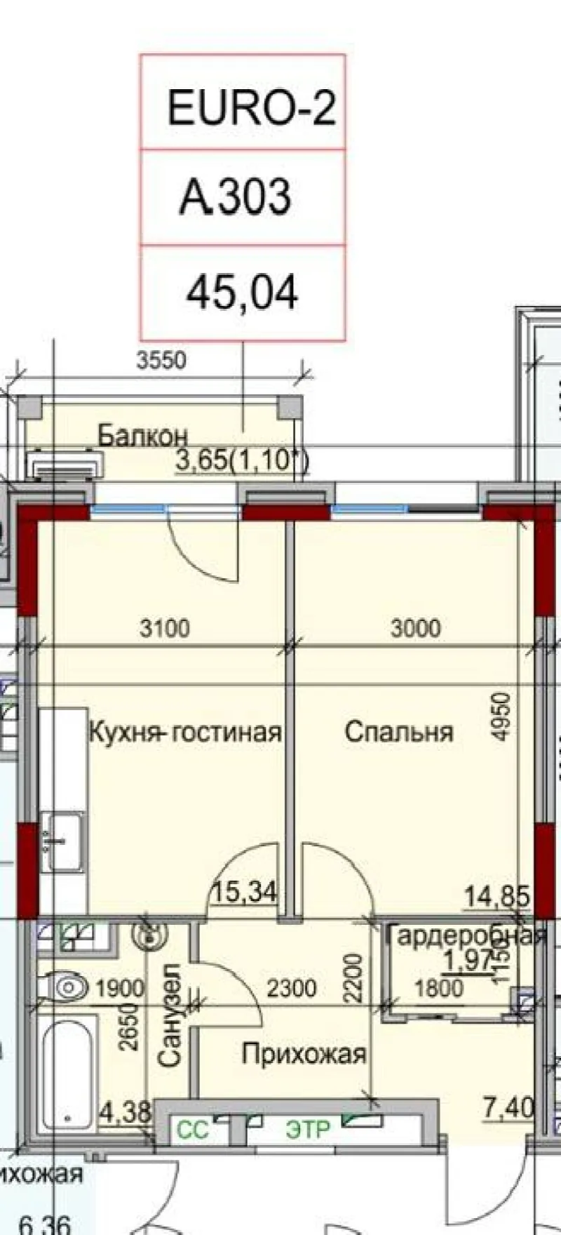1-кімнатна квартира, 45 м², Таїрова