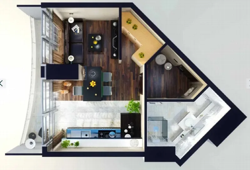 1-кімнатна квартира, 31 м², Unity Towers, Аркадія