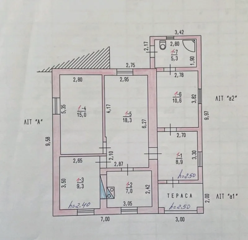 3-кімнатні, 75 м²
