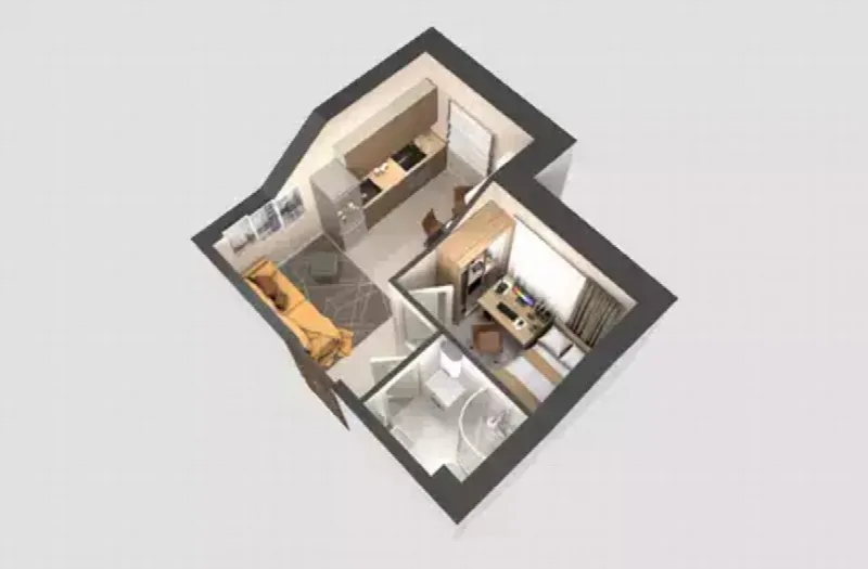 1-кімнатні, 16 м²